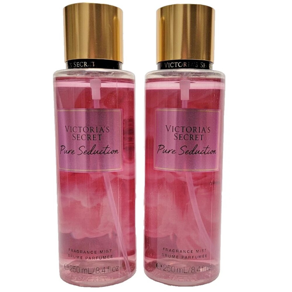 Victoria's Secret PURE SEDUCTION Fragrance Mist Body Spray Set of 2 Fruity Plum